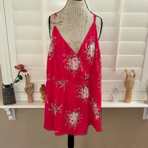 Torrid Babydoll Georgette Surplice Cami Pink Floral